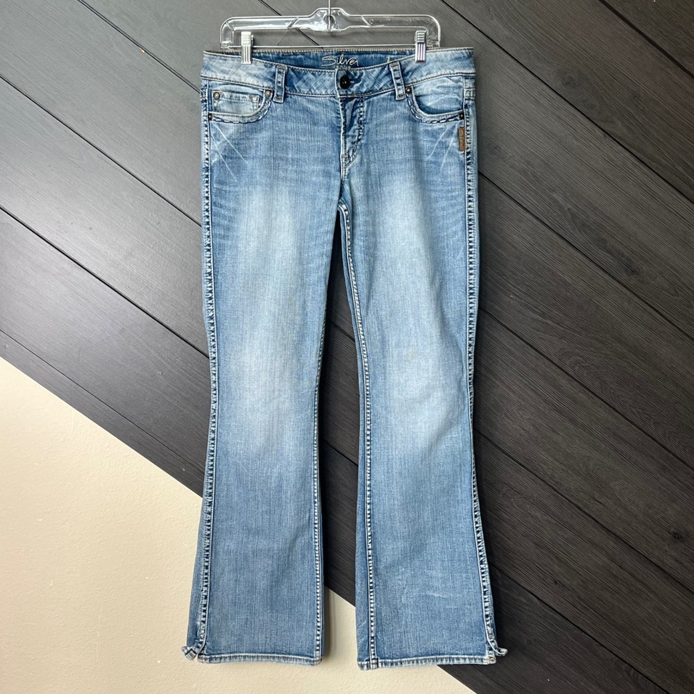 Silver Jeans Frances Bootcut Jeans Light Wash Low Rise 32x33 Denim Y2K